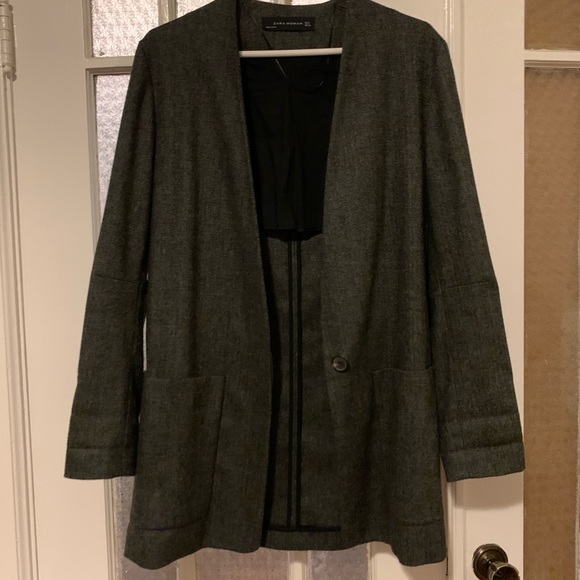 Zara Herringbone Blazer, without a lapel - Picture 10 of 12
